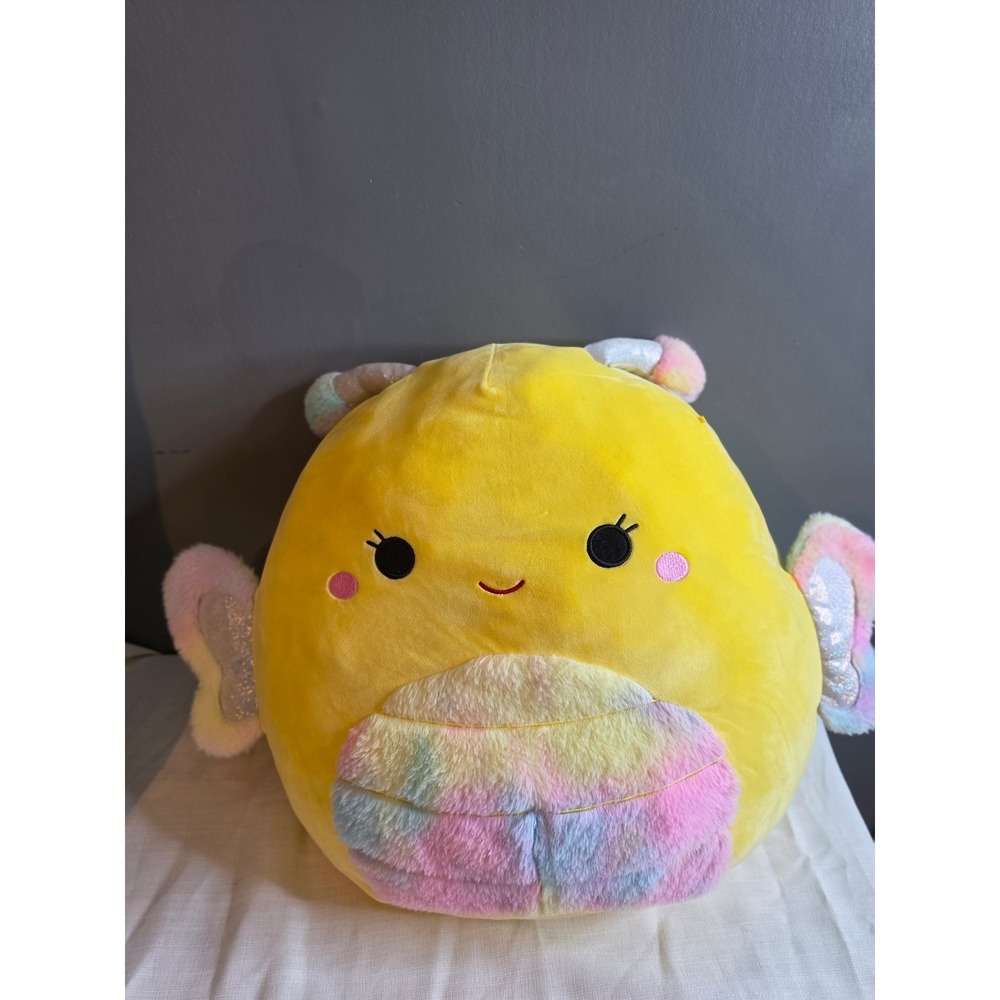 Squishmallows Nixie the Butterfly 18 Inch Yellow Rainbow Plush Kellytoy Large